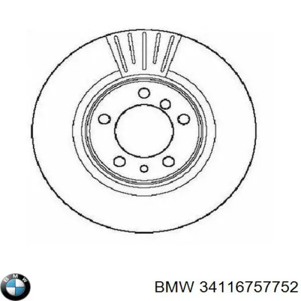 Диск переднього гальма BMW 34116757752 ціна, від 61.50 USD