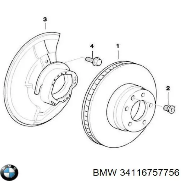 Купити 34116757756 BMW Ротор гальмівний