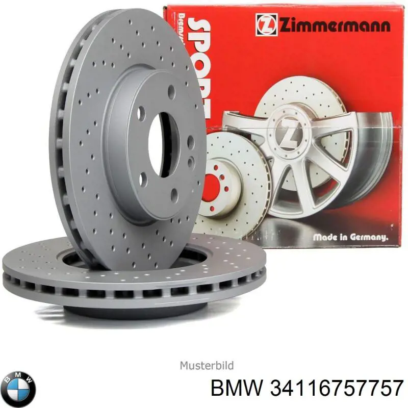 Гальмівні диски передні 34116757757 BMW