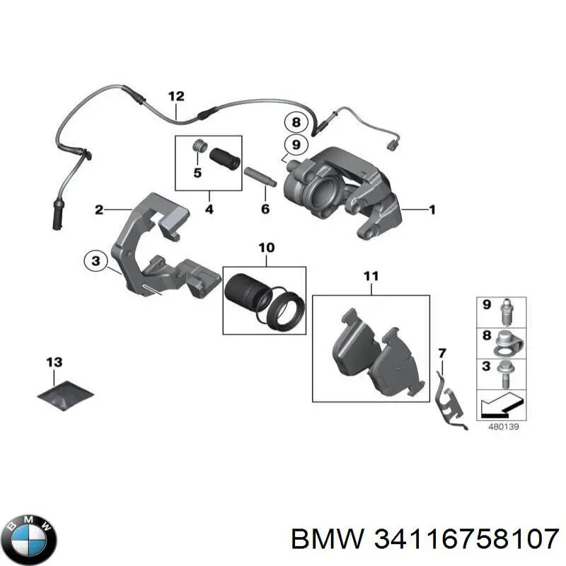 34116758107 BMW штуцер прокачування супорту гальмівного, переднього