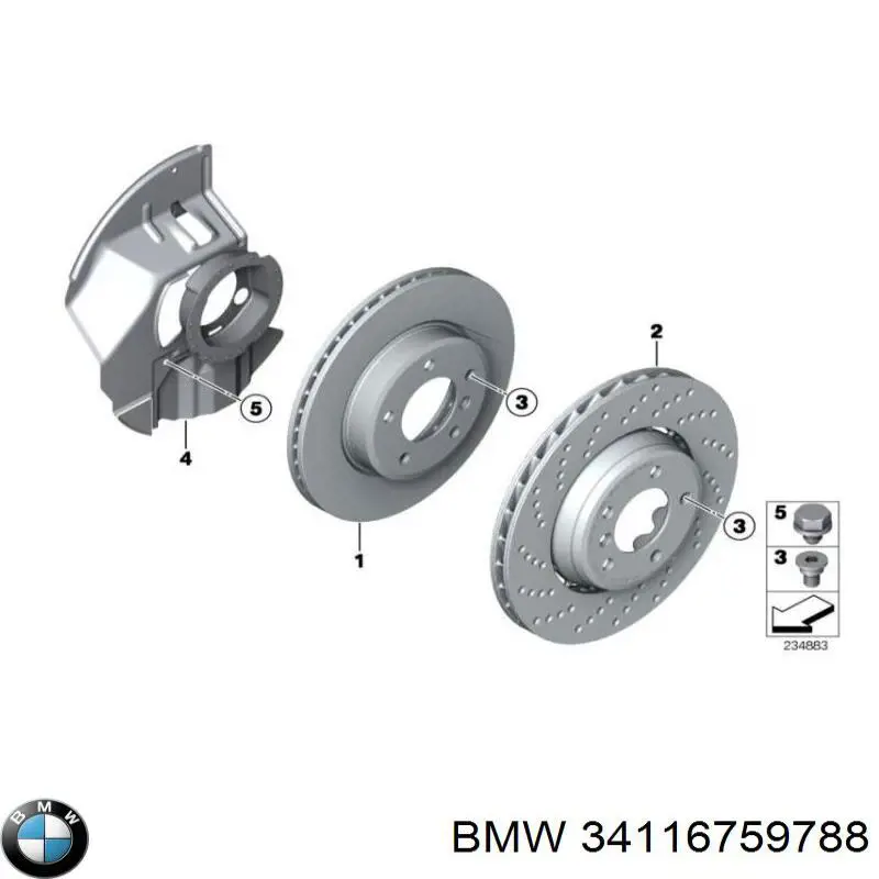 Купити 34116759788 BMW Захист гальмівного диска, переднього, правого