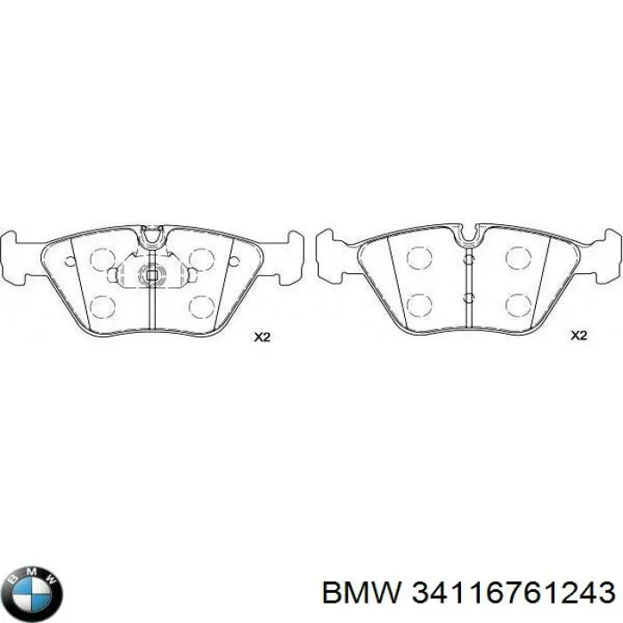 Передні тормозні колодки 34116761243 BMW