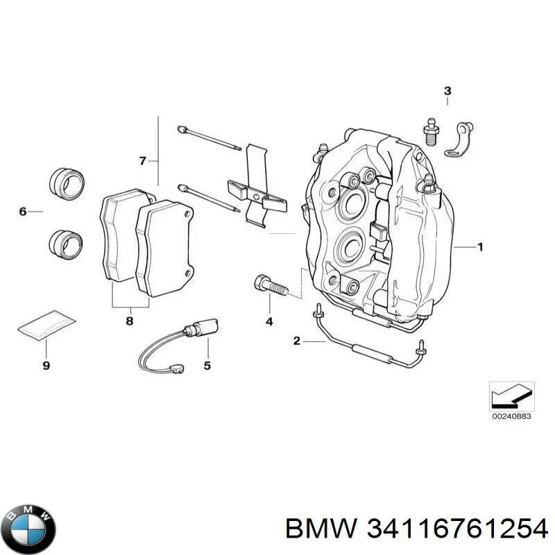 Гальмівні колодки BMW 34116761254 ціна, від 62.85 USD