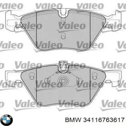 Передні тормозні колодки 34116763617 BMW
