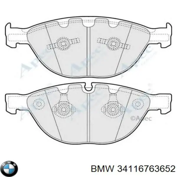 Купити 34116763652 BMW Колодки гальмівні передні, дискові