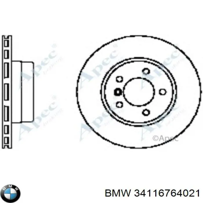 Гальмівні диски передні 34116764021 BMW