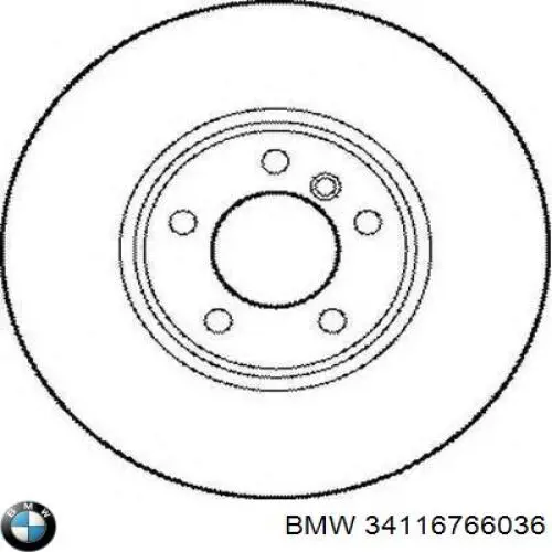 Диск переднього гальма BMW 34116766036 ціна, від 71.41 USD