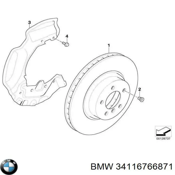 Диск гальмівний передній BMW 34116766871