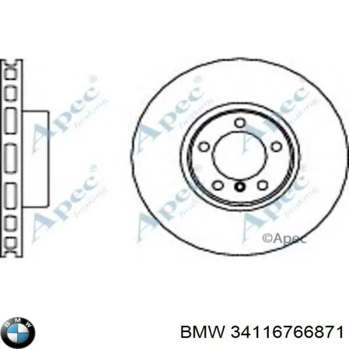 34116766871 BMW диск гальмівний передній