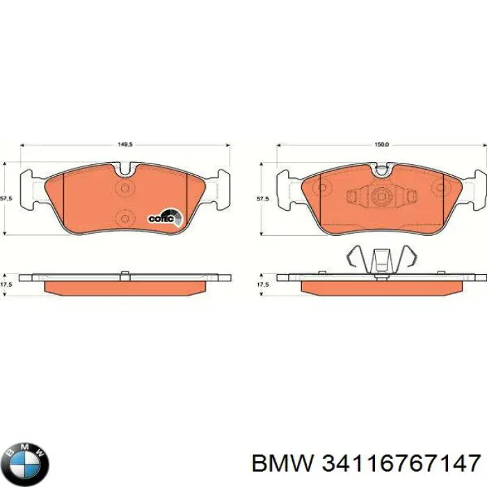 Гальмівні колодки BMW 34116767147 ціна, від 40.77 USD