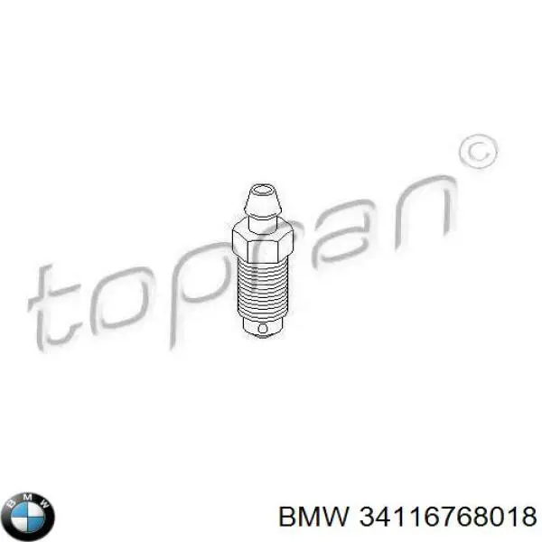 Штуцер прокачування супорту гальмівного, переднього BMW 34116768018 ціна, від 3.05 USD