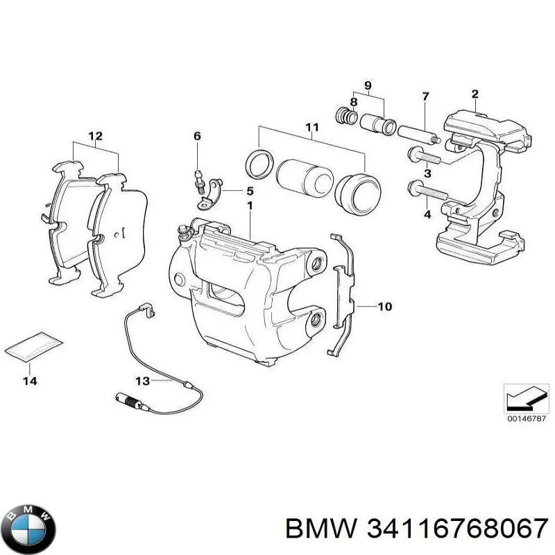 Супорт гальмівний передній лівий BMW 34116768067 ціна, від 159.21 USD