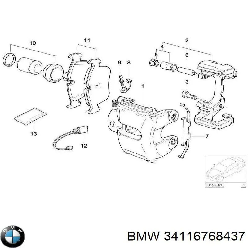 34116768437 BMW скоба супорту переднього