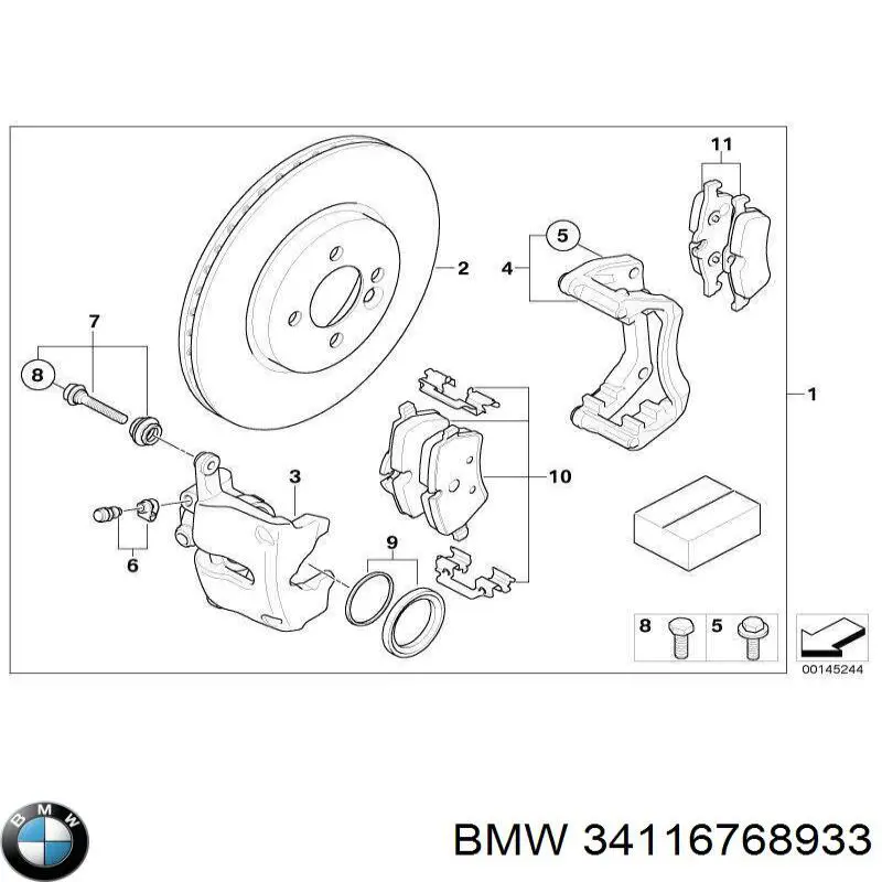 34116768933 BMW Гальмо дискове переднє