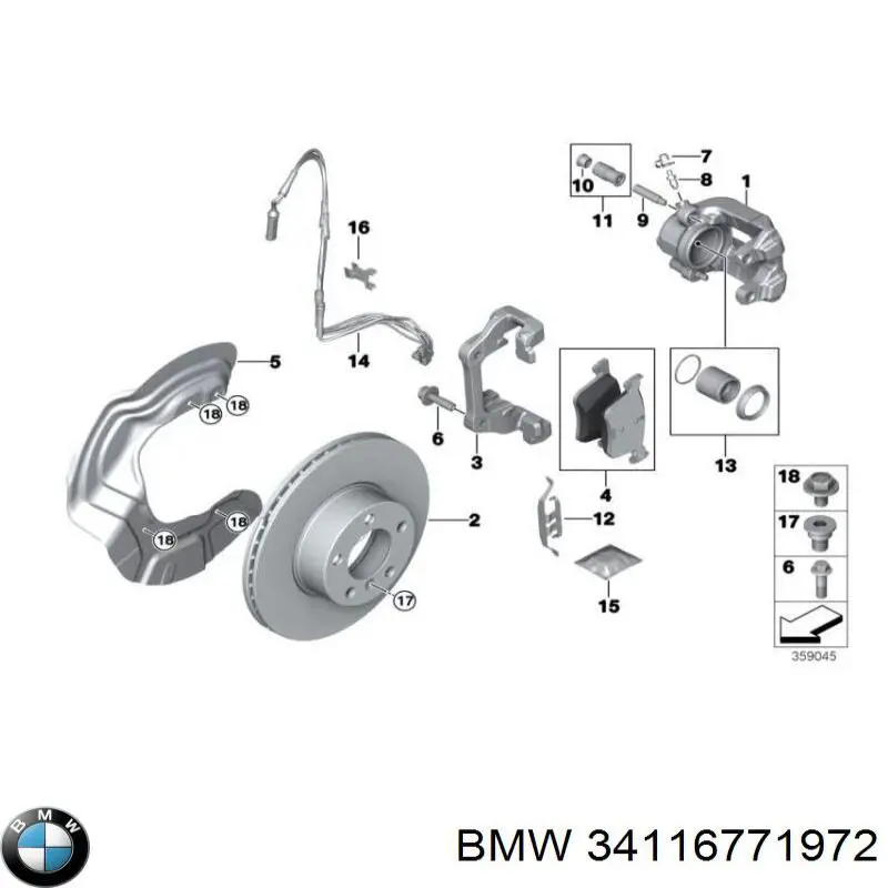 Купити 34116771972 BMW Колодки гальмівні передні, дискові
