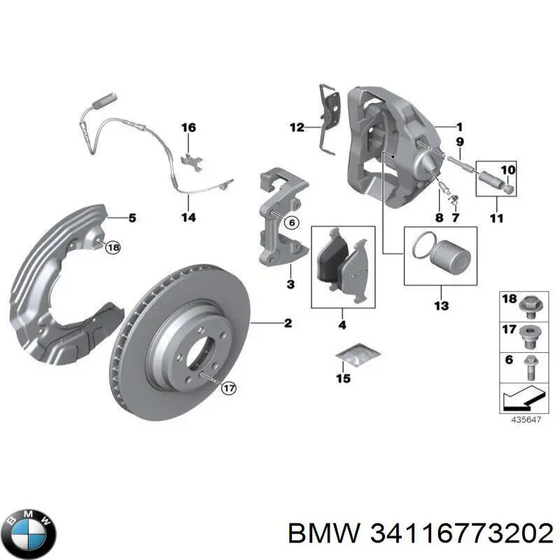 34116773202 BMW супорт гальмівний передній правий