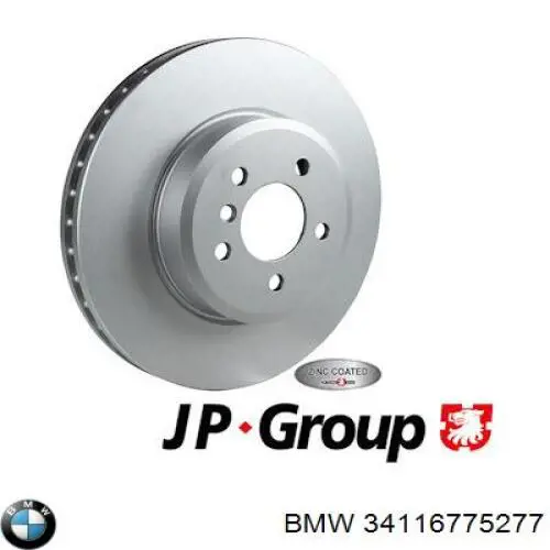 Диск переднього гальма BMW 34116775277 ціна, від 107.92 USD