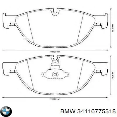 Купити 34116775318 BMW Колодки гальмівні передні, дискові