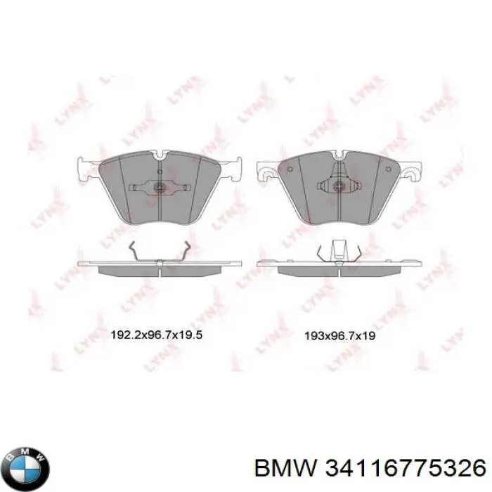 Гальмівні колодки BMW 34116775326 ціна, від 144.34 USD