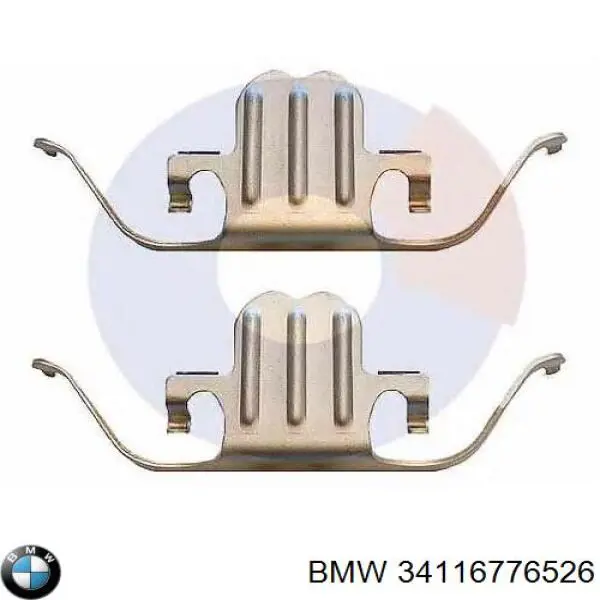 34116776526 BMW Комплект пружинок кріплення дискових колодок, передніх