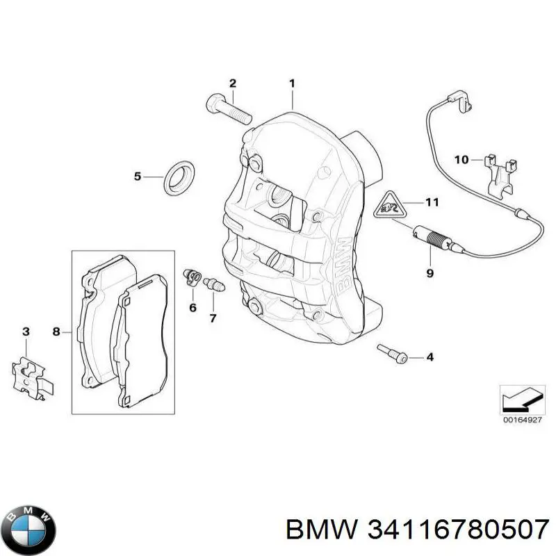 Ремкомплект супорту гальмівного заднього BMW 34116780507 ціна, від 17.88 USD