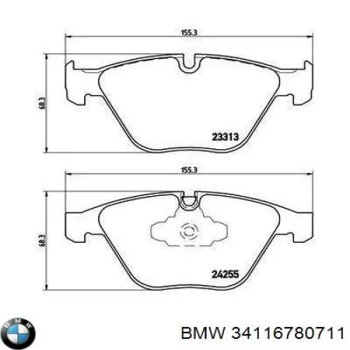 Тормозні колодки BMW 34116780711