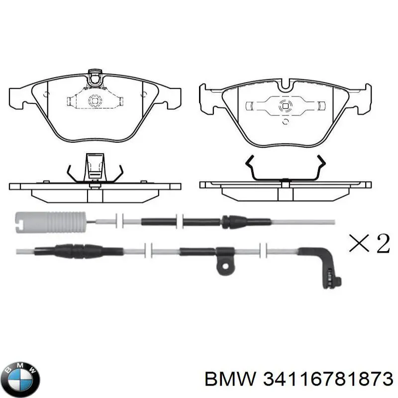 Колодки гальмівні передні, дискові 34116781873 BMW