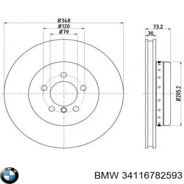 34116782593 BMW Гальмо дискове переднє
