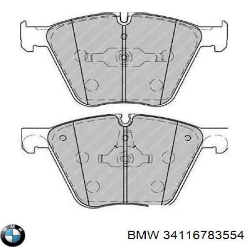 Купити 34116783554 BMW Колодки гальмівні передні, дискові