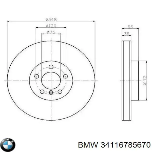 34116785670 BMW диск гальмівний передній