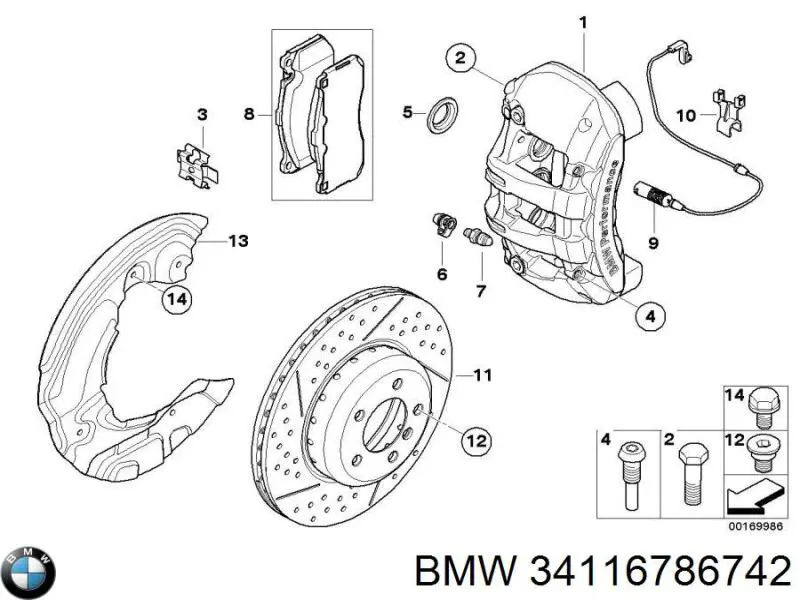 Супорт гальмівний задній правий BMW 34116786742 ціна, від 278.65 USD