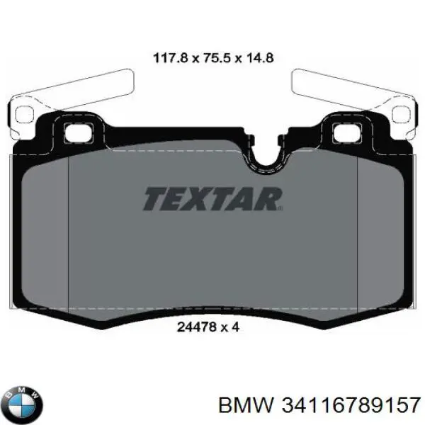 Купити 34116789157 BMW Колодки гальмівні передні, дискові