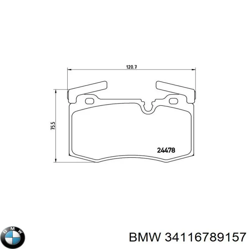 34116789157 BMW колодки гальмівні передні, дискові