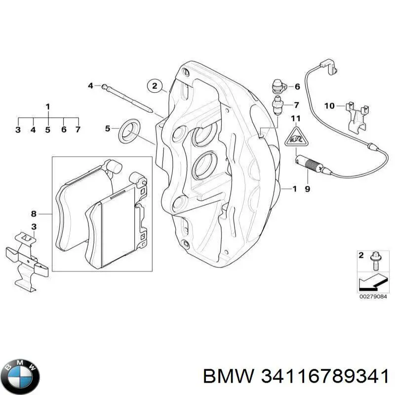 Купити 34116789341 BMW Супорт гальмівний передній лівий