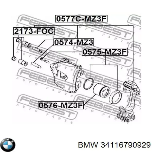 Купити 34116790929 BMW Ремкомплект переднього супорту