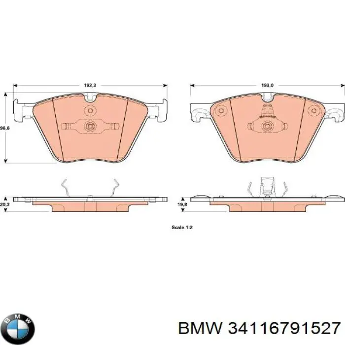 Гальмівні колодки BMW 34116791527 ціна, від 90.81 USD