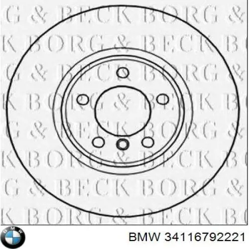 34116792221 BMW Гальмо дискове переднє