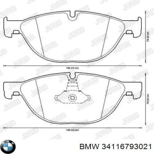 Гальмівні колодки BMW 34116793021 ціна, від 68.95 USD