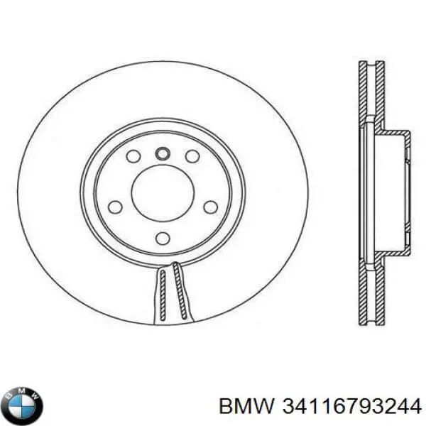 34116793244 BMW диск гальмівний передній