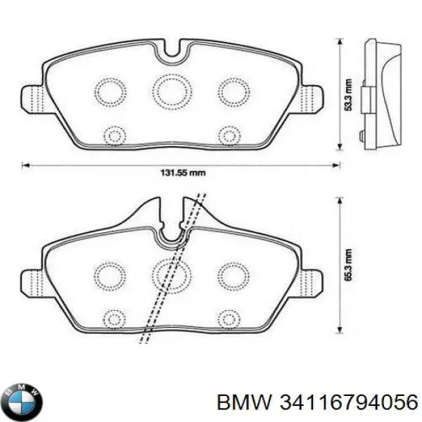 Купити 34116794056 BMW Колодки гальмівні передні, дискові