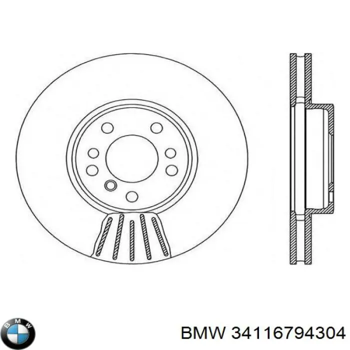 Диск гальмівний передній BMW 34116794304