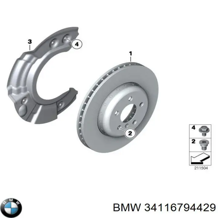 Диск гальмівний передній BMW 34116794429