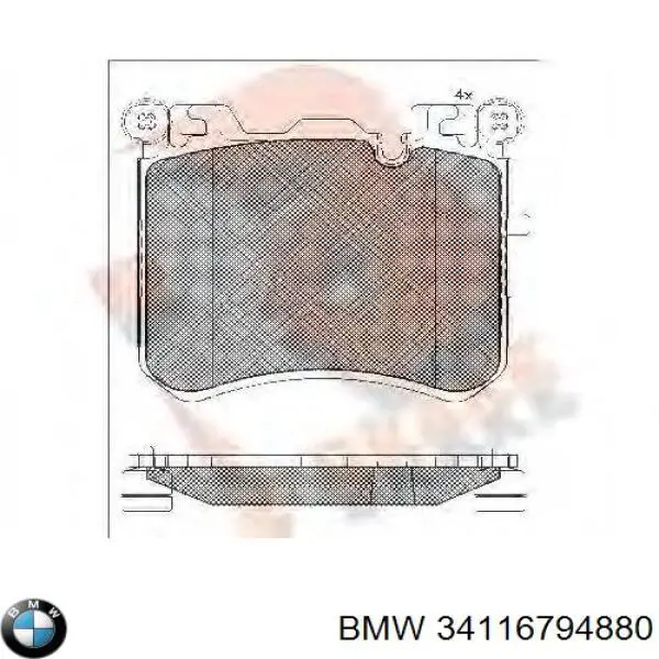 Купити 34116794880 BMW Колодки гальмівні передні, дискові