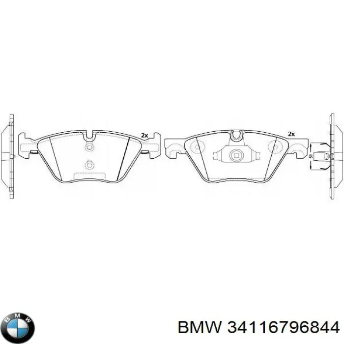 Передні тормозні колодки 34116796844 BMW