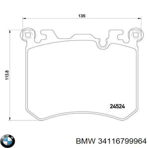 Гальмівні колодки BMW 34116799964 ціна, від 91.48 USD