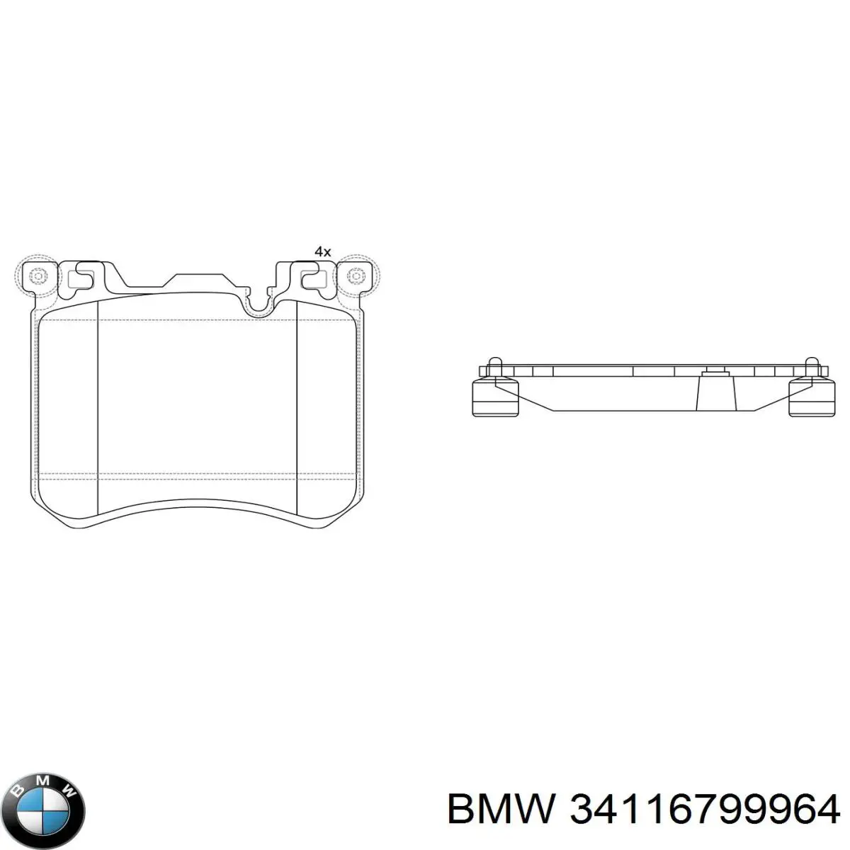 Передні тормозні колодки 34116799964 BMW
