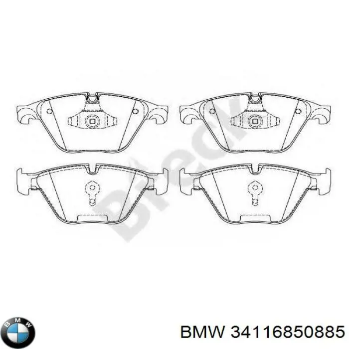 Тормозні колодки BMW 34116850885