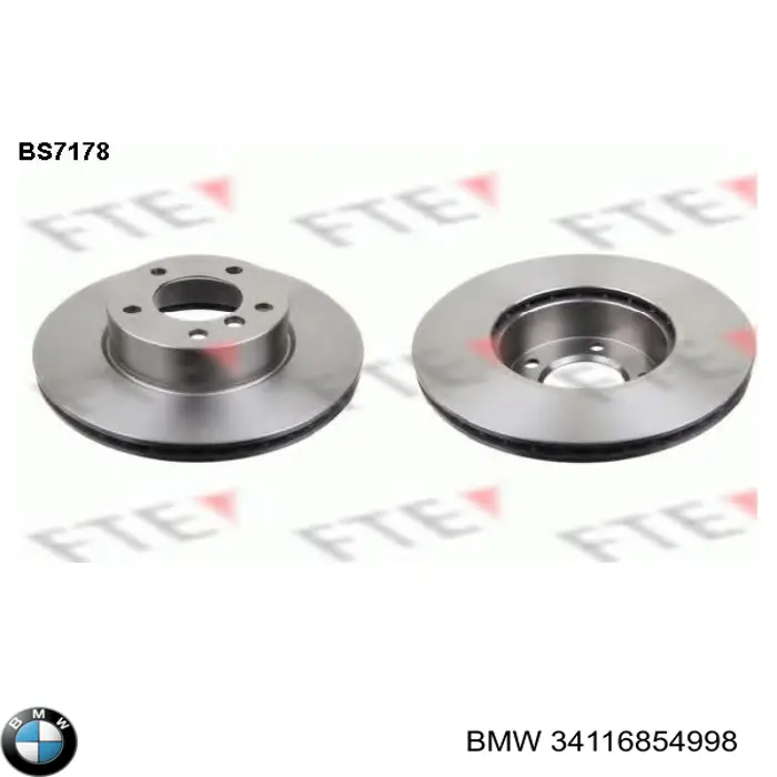 Диск переднього гальма BMW 34116854998 ціна, від 43.32 USD
