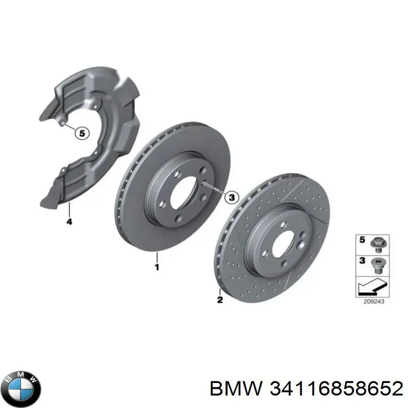 34116858652 BMW Гальмо дискове переднє