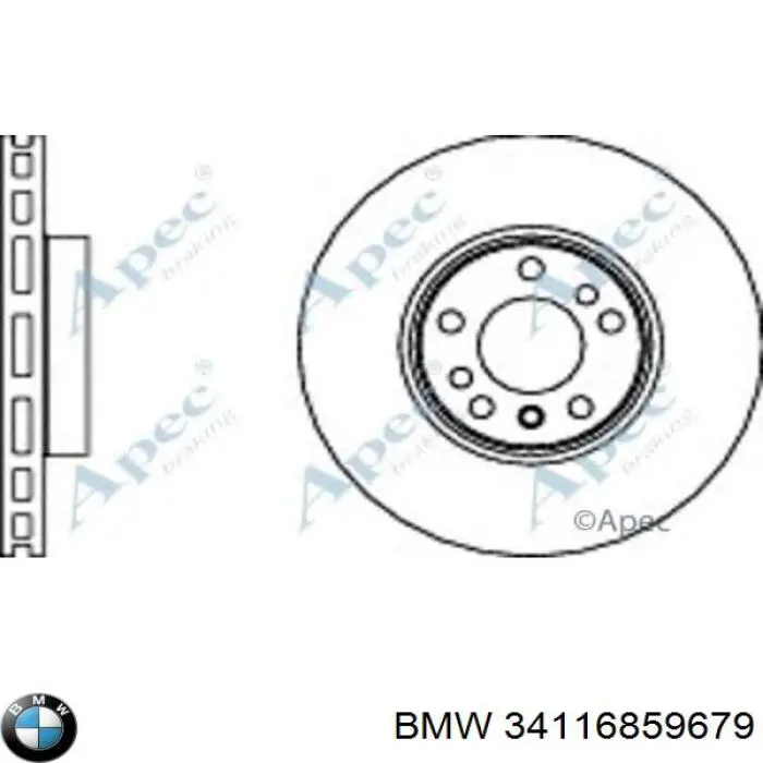 Диск переднього гальма BMW 34116859679 ціна, від 43.88 USD